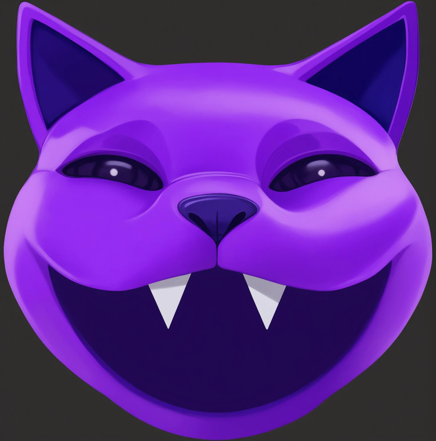 adorable cat-like creature big eyes, cute violet 3d cat, cute violet 3d realistic cat toy made of plastic at cartboard box glossy texture, smooth 3d model, glossy plastic texture, multiple light sources, rim light, sharp post effects render, most beautiful vfx, , realistic, 4k, high resolution, rim light, smooth 3d model. , (glossy plastic texture with multiple big light probe refractions)