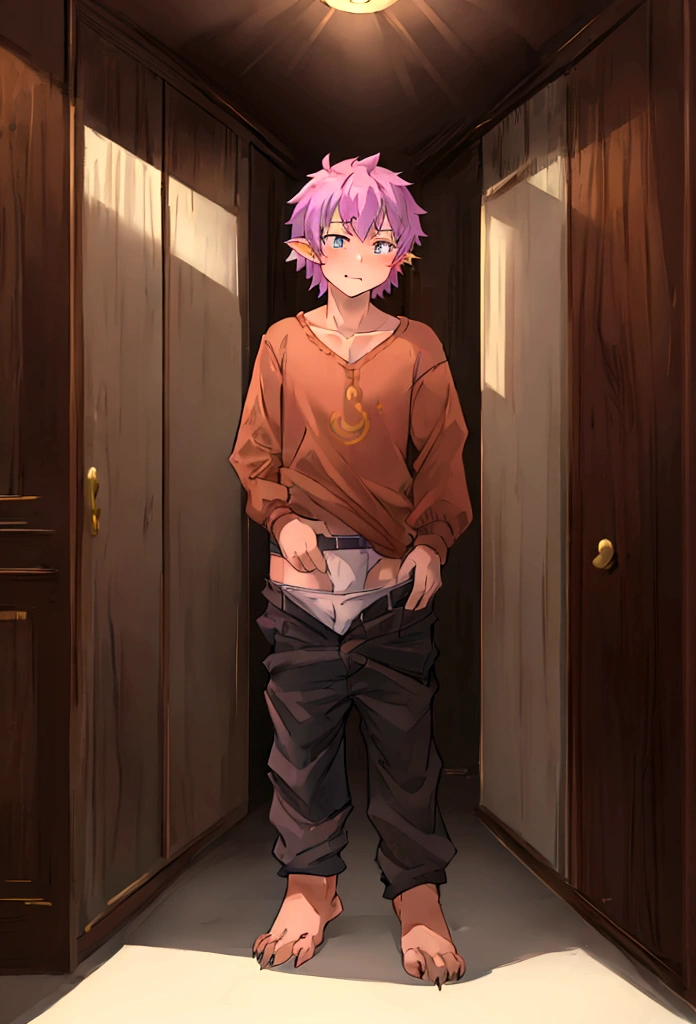 A dragon in Western mythology,But it is a dragon man standing on two feet,Cute ager,No clothes or pants,Hidden by hair under the crotch,In addition to standing on two feet like humans,,The rest are dragon characteristics.,A symbol of villain。