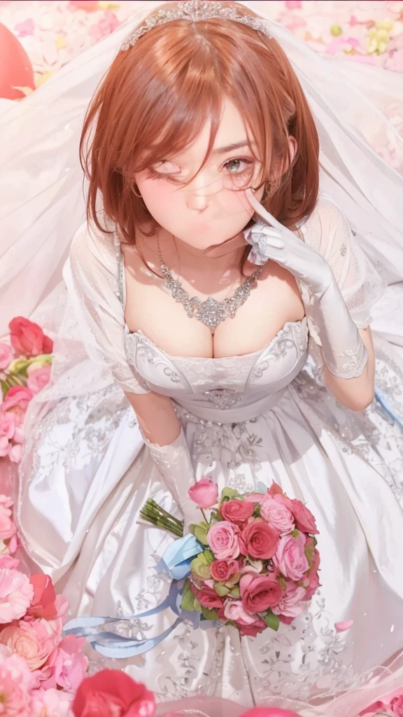beautiful girl bride with a bouquet of flowers in her hand, in dress, cute beautiful girl in a nice dress, clean detailed beautiful girl art, attractive beautiful girl, beautiful girl, seductive beautiful girl, beautiful alluring girl, beautiful girl style