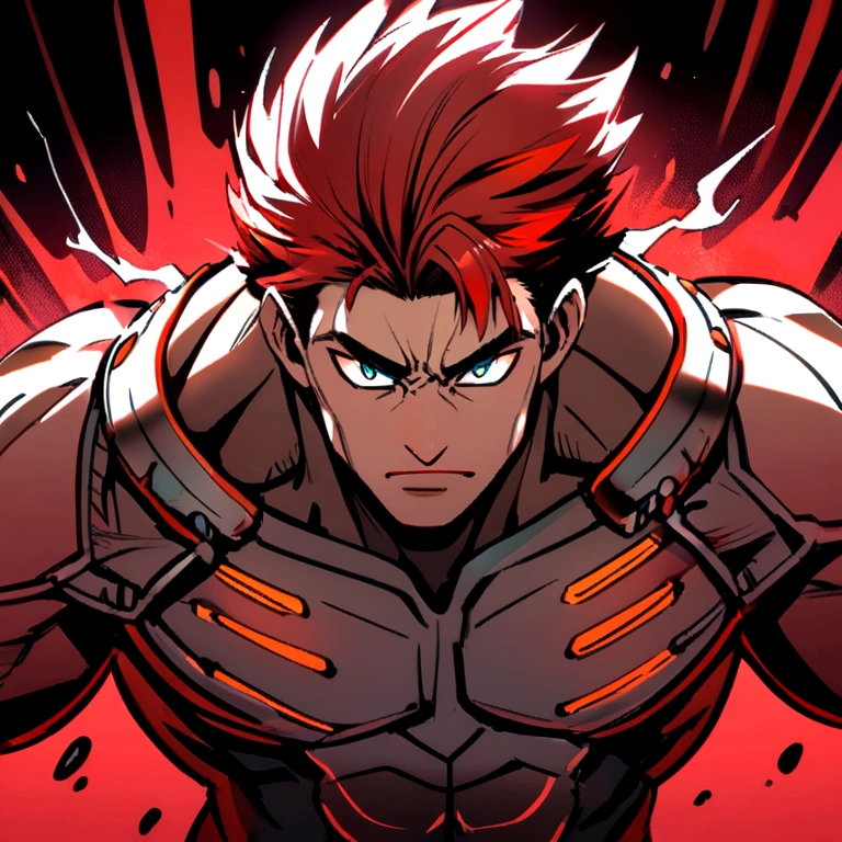 Muscular protective red hair man