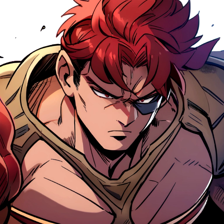 1male, ogre, red skin, 4 arms, cyclops