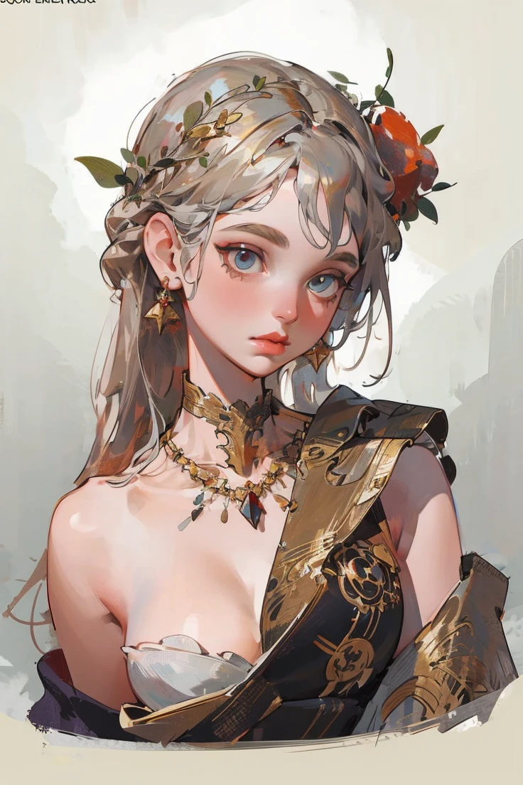 Girl with white wavy hair,side braids,beautiful necklace, Targaryen women hairstyle,beautiful gold tiara, red and black dress