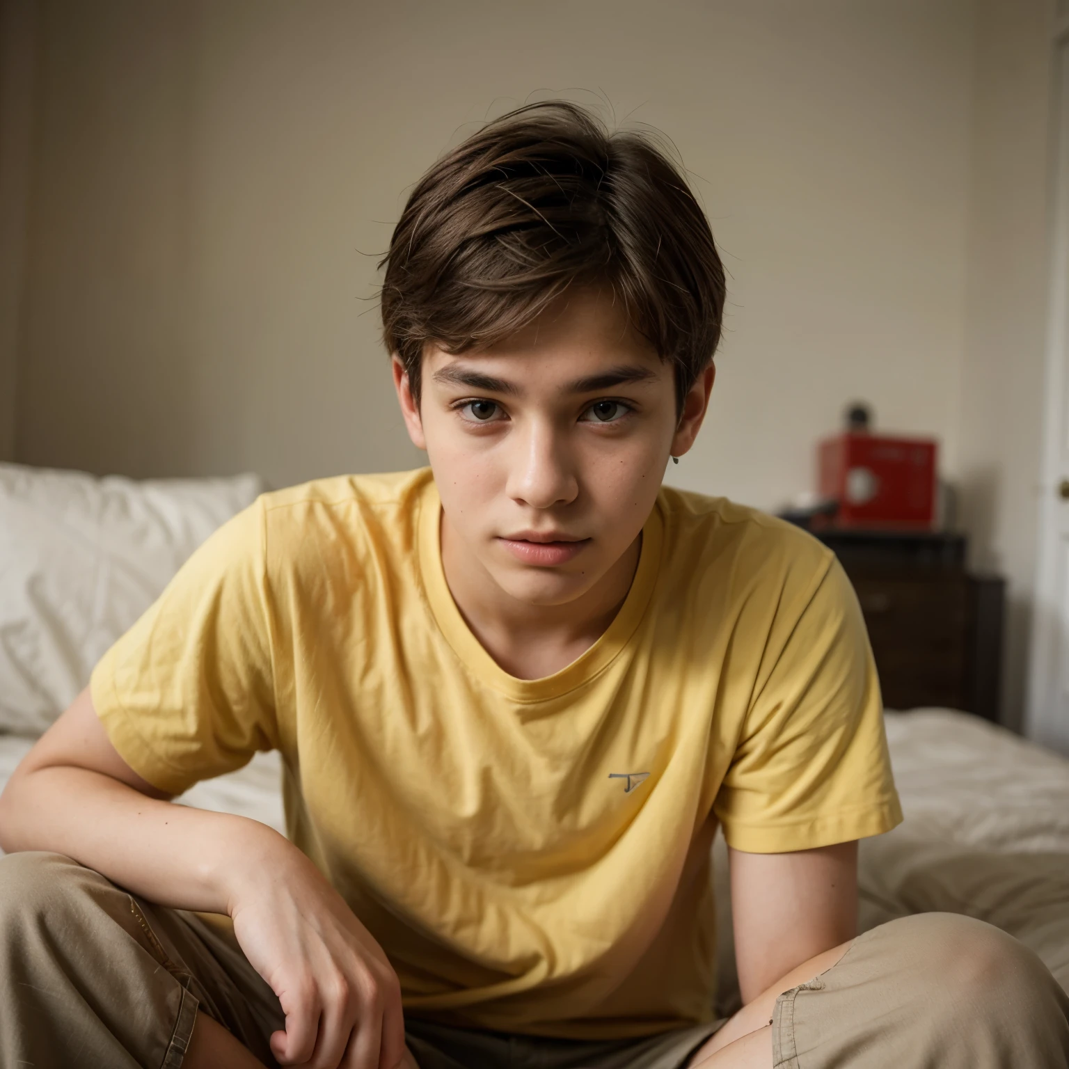 17-year old boy wearing yellow shirt