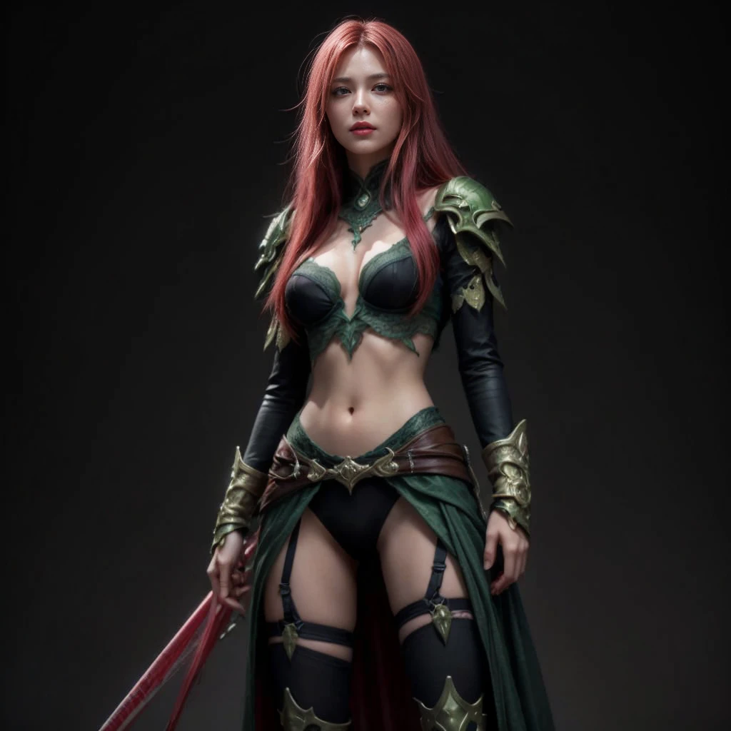 FINAL FANTASY, light green eyes, (best quality, ultra-detailed), (realistic:1.37), beautiful and detailed face, ultra-realistic texture, delicate face, delicate body, red lipstick, bright colors. High definition, 8K.