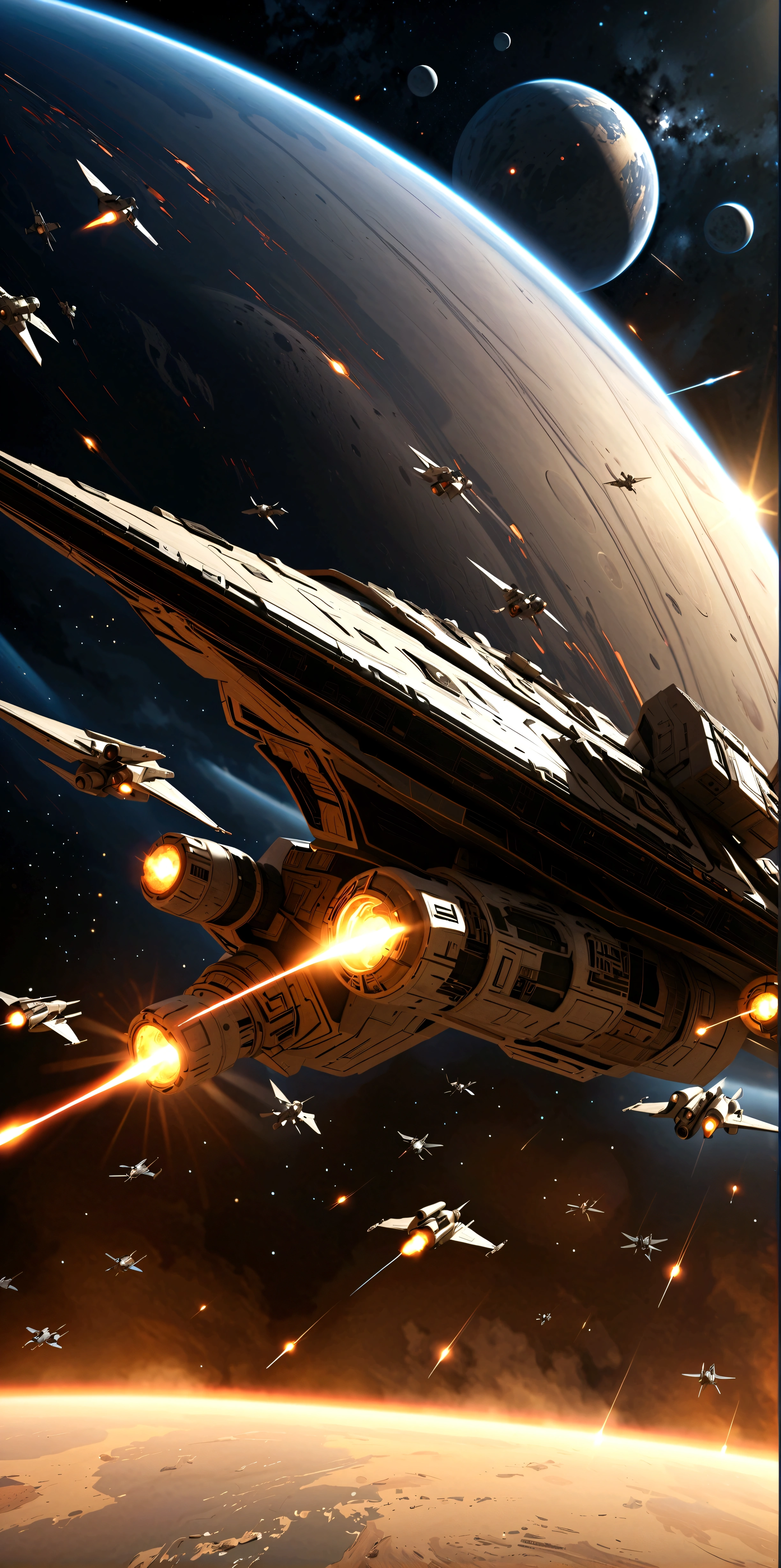 Txt2Img
Studio
quality\(8k,wallpaper of extremely detailed CG unit, masterpiece,hight resolution,top-quality,top-quality real texture skin,hyper realisitic,increase the resolution,RAW photos,best qualtiy,highly detailed,the wallpaper,cinematic lighting,ray trace,golden ratio\), BREAK ,many spaceships are fighting,space-war,at very dark outer space,dynamic angle, science-fiction,futuristic,space opera,star-wars,galaxy-wars,landscape,long shot, wide shot,world-war3,war fire