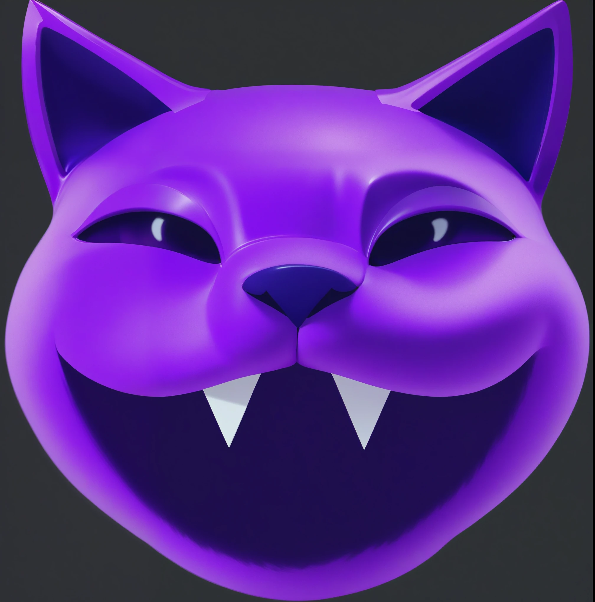 adorable cat-like creature big eyes, cute violet 3d cat, cute violet 3d realistic cat toy made of plastic at cartboard box glossy texture, smooth 3d model, glossy plastic texture, multiple light sources, rim light, sharp post effects render, most beautiful vfx, , realistic, 4k, high resolution, rim light, smooth 3d model. , (glossy plastic texture with multiple big light probe refractions)