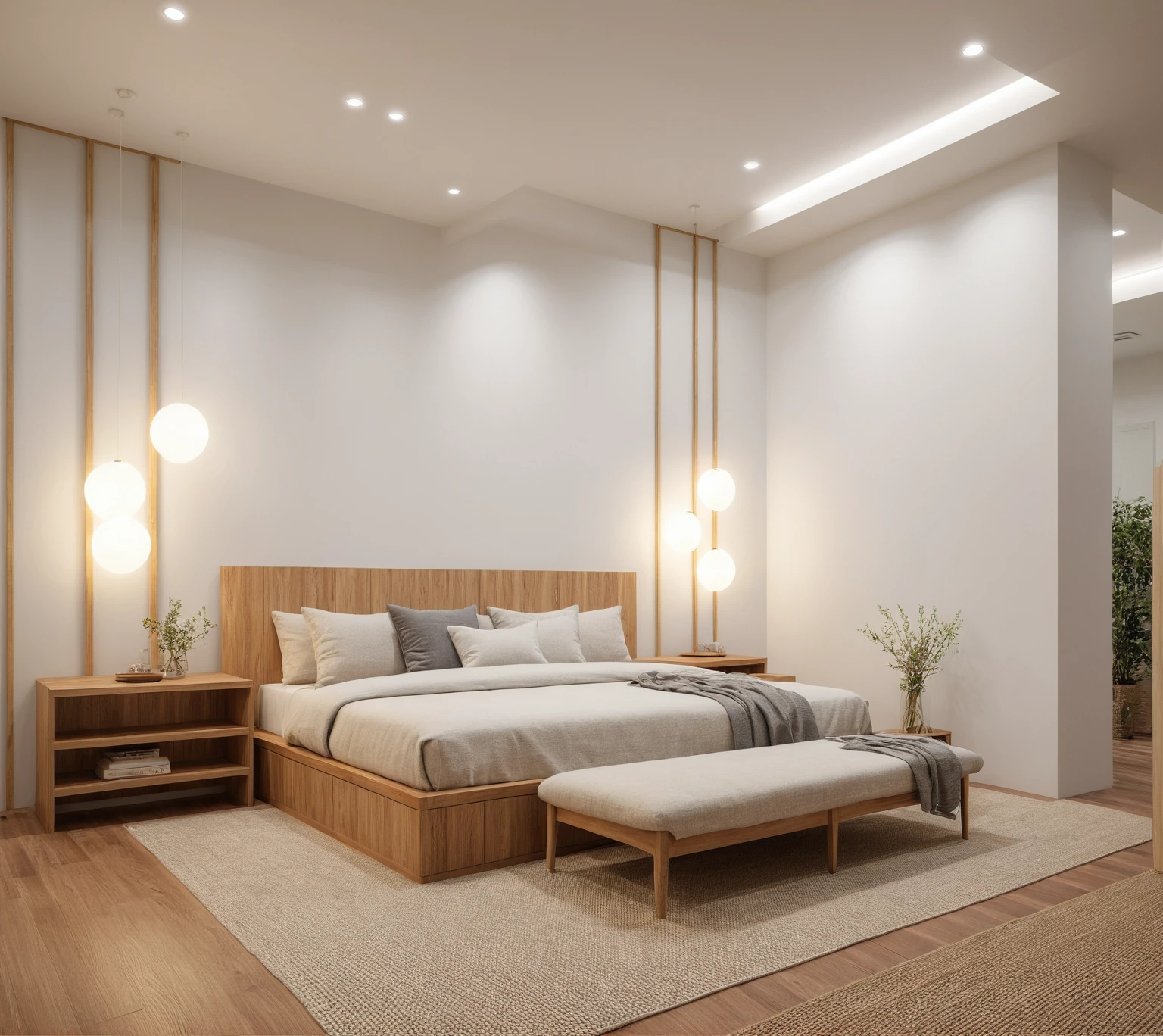 Interior Design, (INTERIOR DESIGN APARTMENT JAPANDI), (JAPANDI furniture design), (space that realistically describes the JAPANDI interior of a townhouse), (soft warm led light), (circle spotlight), (indoor), (neutral white tone color), (white wall), (An Cuong Wooden Furniture JAPANDI Style), (An Cuong wood with MDF surface glued with melamine coating), (architectural design visualization), (reflection), (focus on object), (material normal bump real reflection), (multi-level reflection), (chao vantage software visualization render),(((Best Quality))), ((Masterpiece)), ((best illustration)), ((best shadows)), (( Super Detail)), (Intricate lines), (Photorealism),(hyper detail), ((archdaily)), ((award winning design)), (dynamic light), ((spotlight)), (perfect light), ( shimering light), ((photorealistic)), ((intricate detail)), ((extreme detail)), ((crazy detail)), ((octane render)), ((trending on artstation)), ((High- fidelity)), ((Viwvid)), ((Crisp)), ((Bright)), ((Stunning)), ((Eye-catching)), ((High-quality)),((Sharp)), ((day sun environment)), ((Illuminating)), ((Flawless)), ((High-quality)),((Sharp edge render)), ((medium soft lighting)), ((photographic render)) , ((detailed archviz)), ((reality environment))