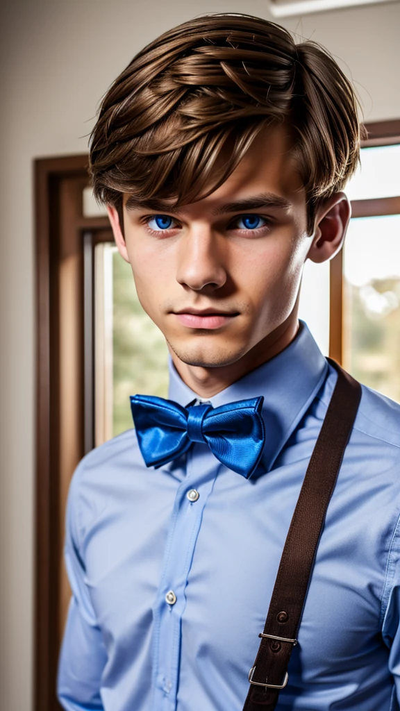 19 year old male wearing bow tie and lomg sleveed button up
4K HIGH REZ
Physical Description: Brown colored hair and skinny build. 5"5 and 150 LB. Blue eyes.
.