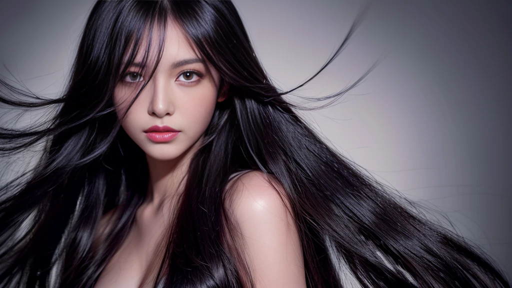 ((Best image quality,highest quality,Highest Resolution,Ultra-realistic photos,8k,Full body photo,1 girl,Very beautiful face,Super super long hair,Hair length: about 3 meters,Straight black hair,Black hair longer than height,Black hair that hasn't been cut for over 20 years,Slender body,White underwear or naked,Put on the bed,World Long Hair Contest Winner,World Beauty Contest Winner,Full body photo,Head to toe photos,Photo taken from about 4 meters away,Super Real,Please stand up straight,both hands,2 Foot,Five fingers,))She has super long hair that covers her entire body.,The longest black hair in the world,長い髪を広げてベッドにProneになっている,Her long hair is spread out on the bed and spills out over the edge.,I look at you with a bit of a half-closed face,Showing off her long black hair,Boasting long black hair,Prone,Her very long black hair is shining,Her black hair is so long that her body is invisible,Her hair is so black I can't see her body,Chinese Super Beauty,Supple and beautiful fingers,I want to shorten my hair,Short haircut in progress,The black hair that hasn't been cut yet is very long,Shave your head and become a nun, playing violin, 20 years old, long hair, fair skin, beautiful woman, rosian、white hair 、high quality,
