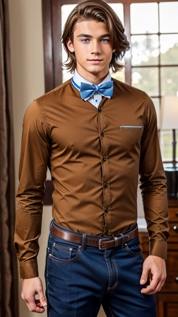 19 year old male wearing bow tie and lomg sleveed button up
4K HIGH REZ
Physical Description: Brown colored hair and skinny build. 5"5 and 150 LB. Blue eyes.
.