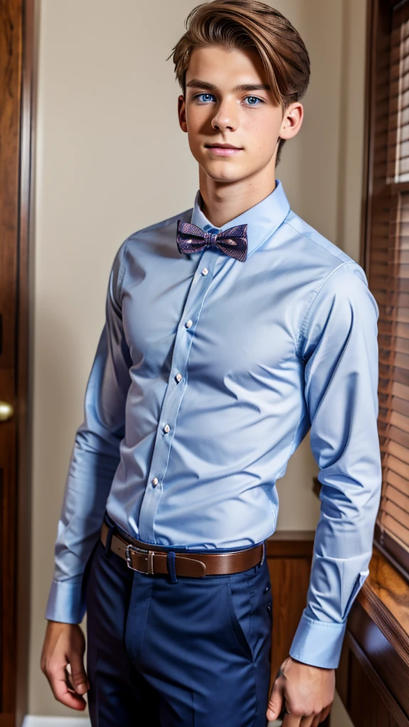 19 year old male wearing bow tie and lomg sleveed button up
4K HIGH REZ
Physical Description: Brown colored hair and skinny build. 5"5 and 150 LB. Blue eyes.
.