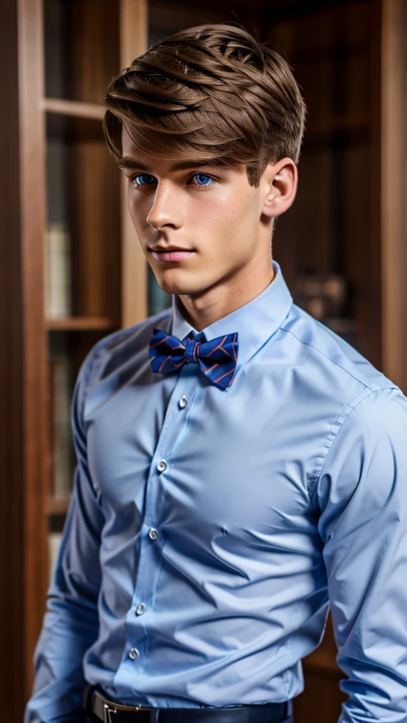 19 year old male wearing bow tie and lomg sleveed button up
4K HIGH REZ
Physical Description: Brown colored hair and skinny build. 5"5 and 150 LB. Blue eyes.
.
