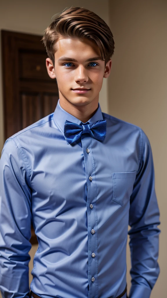 19 year old male wearing bow tie and lomg sleveed on up
4K HIGH REZ
Physical Description: Brown colored hair and skinny build. 5"5 and 150 LB. Blue eyes.
.