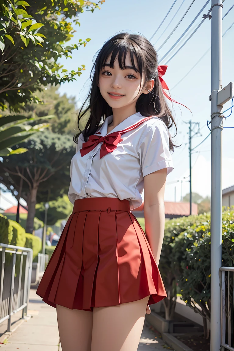 (Realistic、Like a photograph、Live Action、8K, Realistic, RAW Photos, Best image quality: 1.4), Single-lens reflex camera、RAW Photos, Highest quality, Realistic, Very detailed CG Unity 8k wallpaper, Written boundary depth, Cinematic Light, Lens flare, Ray Tracing, Realistic background、Many people々々:1.4、((Japanese schoolgirl:1.shape:1.3、Unishape skirt:1.3)、Big Breasts)、((Ultra-dense skin))、 1 female,Cute school girl、((Girls cheering in the schoolyard、support、(whole body:1.5)、Smiling at school in Japan))、Pink inner color hair、short hair:1.2、tie your hair with a hair clip、I like that style、stylish、Very detailed、Pay attention to the details、Perfect outfit、(Sunburned skin)、Beautiful legs:1.1,Thighs、View from below、Detailed white panties