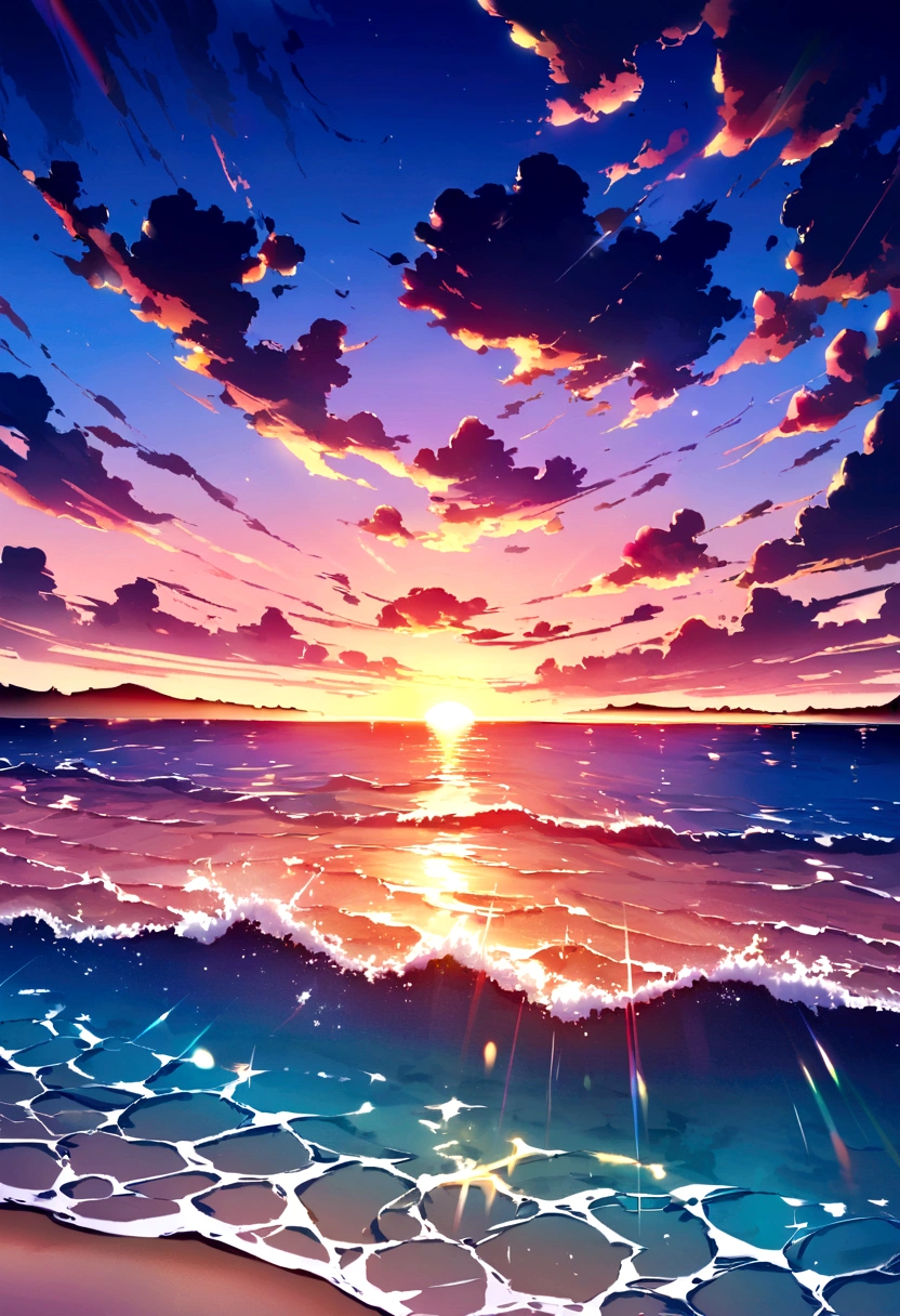 A beautiful colorful Sunset in a beach