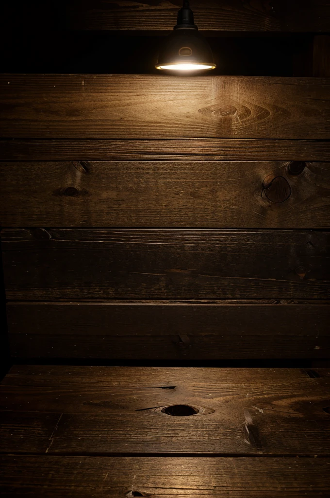empty wooden on black backdrop with spotlight. Wood table top. can used for display or montage your products