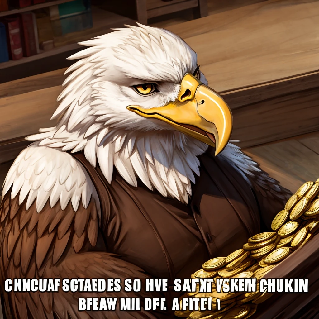 Bald eagle, meme coin, no human character, only eagle