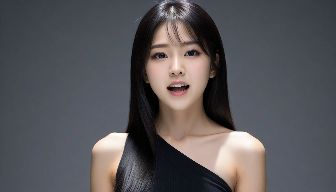 8K, Ultra-high resolution, Highest quality, masterpiece, Surreal, photograph, 1 Girl, (16 years old:1.3), pretty girl, Cute face, Beautiful eyes in every detail, 細かくdetailedに,masterpiece,, One Girl:1.2, Japan Female Announcer, hell,Encounter with a monster,Scream,despair,Scary,Dystopia,Black Hair,Long Straight Hair,Looking at the audience、beauty,Long neck、Laugh a little、Please close your mouth and laugh、(((Ideal body type))),A-cup small breasts :2,、Portraiture:2、Perfect Anatomy、鮮明なdetailed、detailed、Surreal、Light and shadow,Strong light