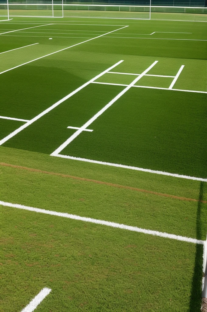 Empty and Small Red and White Football Training Field
