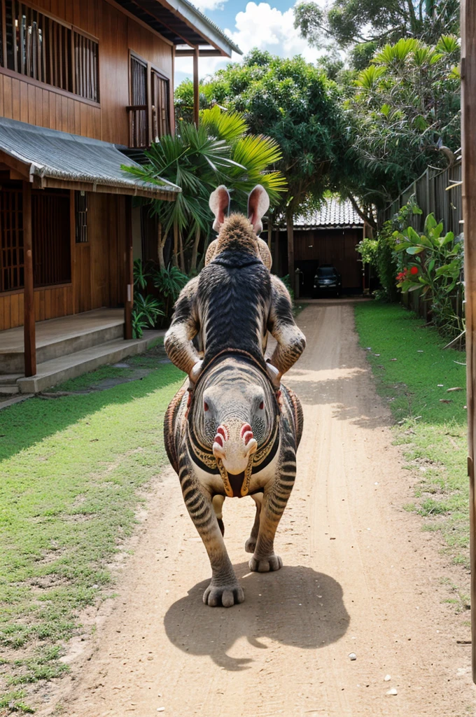 
A tonga kame rattling and jingling down the path and stopped in front of the house opposite ours