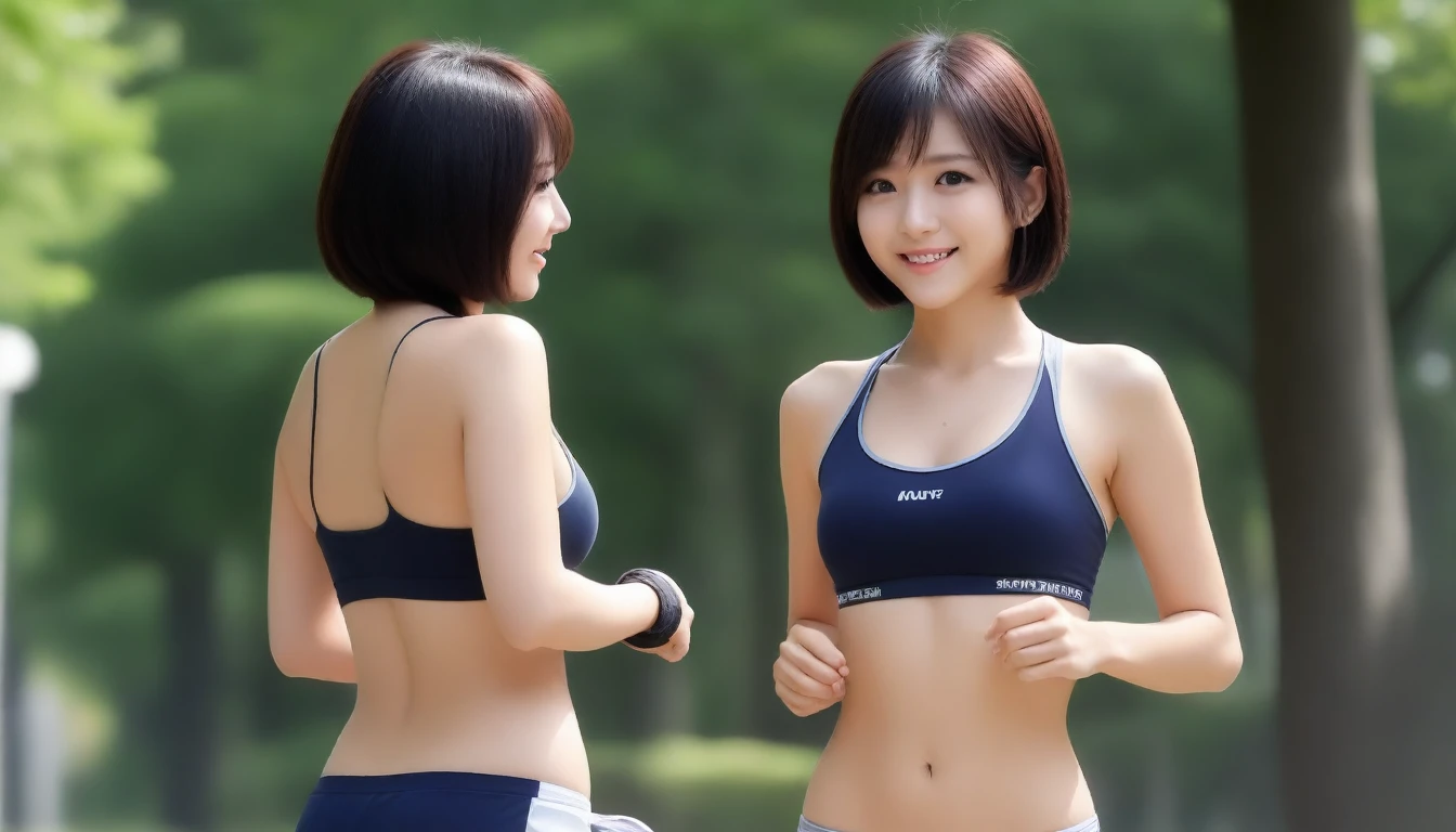 beautiful girl、Short Hair、Big Breasts、Sports Bra、Baby Face