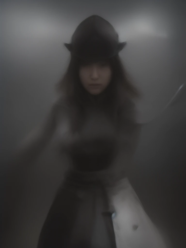 A dynamic and cool depiction of Date Masamune around 20 years old. she is wearing traditional samurai armor with a helmet adorned with a crescent moon shape and her iconic eyepatch. Captured in the moment of striking down with her sword in her right hand, the background portrays a battlefield, emphasizing a sense of motion and energy.