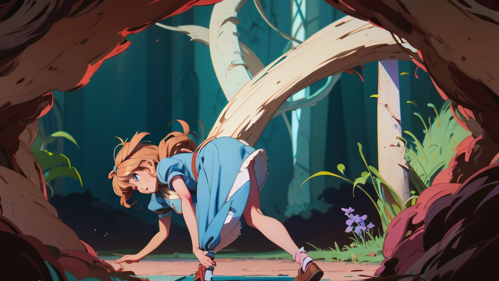 alice goes down the rabbit hole, alice falling down the rabbit hole, Alice in Wonderland