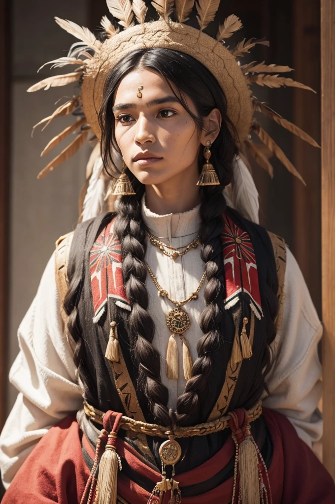 Create an indigenous person in the representation as if he were in the second reign
