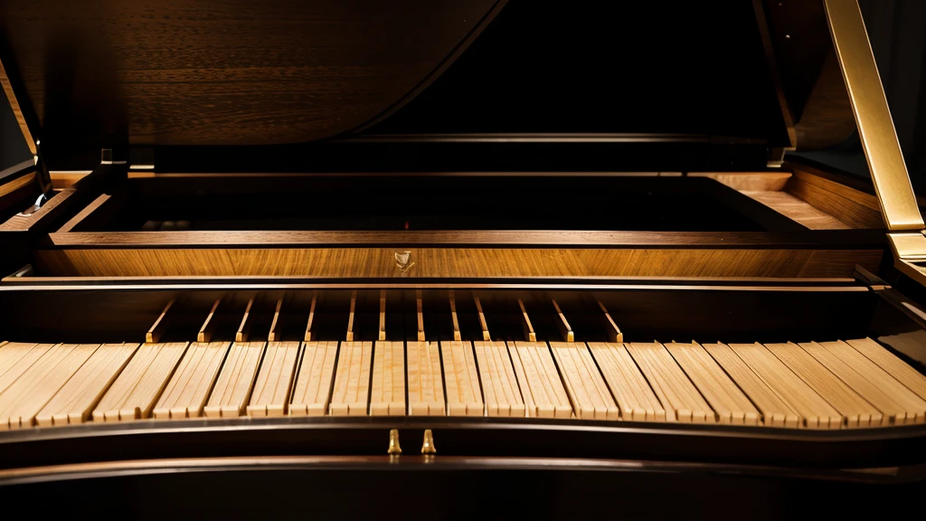 Close Up of Grand Piano, with black fingers playing