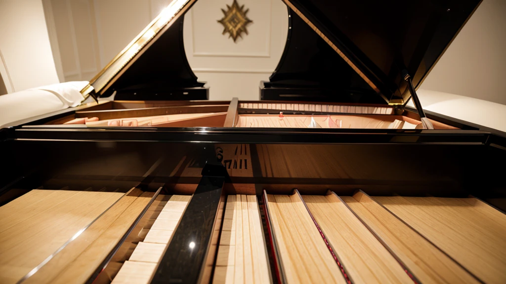 Close Up shot of grand piano