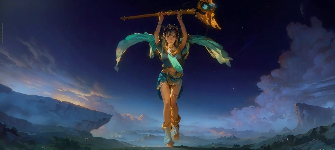 (RAW photo, best quality), (realistic, photo-realistic:1.3),best quality,highly detailed,masterpiece,ultra-detailed,illustration,1girl,upper_body,dynamic angle,world masterpiece theater,messy_long_hair,best quality,extremely detailed CG unity 8k wallpaper,ink,Amazing,cinematic lighting,lens_flare,,dunhuang_style