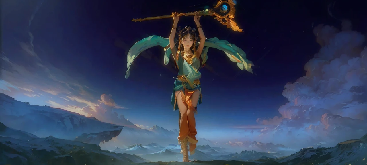 (RAW photo, best quality), (realistic, photo-realistic:1.3),best quality,highly detailed,masterpiece,ultra-detailed,illustration,1girl,upper_body,dynamic angle,world masterpiece theater,messy_long_hair,best quality,extremely detailed CG unity 8k wallpaper,ink,Amazing,cinematic lighting,lens_flare,,dunhuang_style