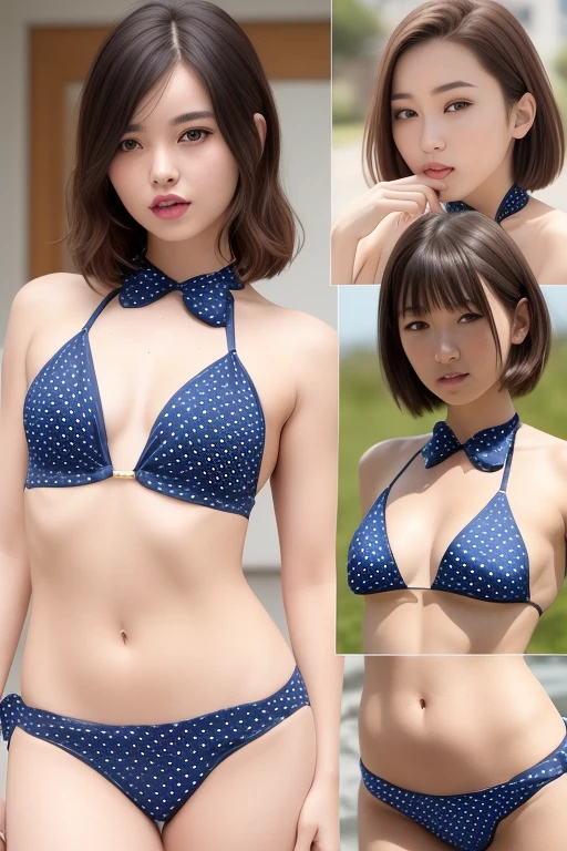 (((Small polka dot navy bikini:1.35)))、bank員の女性、(((Lace panties)))、(In 8K、Highest quality、masterpiece:1.2)、(Realistic、Photorealistic:1.37)、Ultra-detailed、Princess、bank、(Red nose)、(Laughter:1.15)、(Mouth closed)、Medium Chest、Beautiful and fine details、(Collared shirt:1.1)、Business Attire、rain、(short hair:1.2)、Purelos Face_v1、Computer、Detailed reference、Beautiful detailed face、