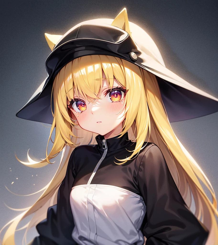 (tearful),Cute little ,Tiny ,Small girl,,Childish face, Very fine clean face,Top quality, Big eyes,Straight Hair,Yellow hair,Crimson Eye,(Dark Room), Subtle light, Soft lighting,Light from directly behind, (Are standing),Front view,prison