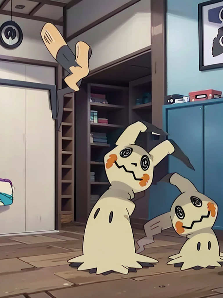 masterpiece,best quality,(Mimikyu_Pokemon),no humans,indoors,living room,