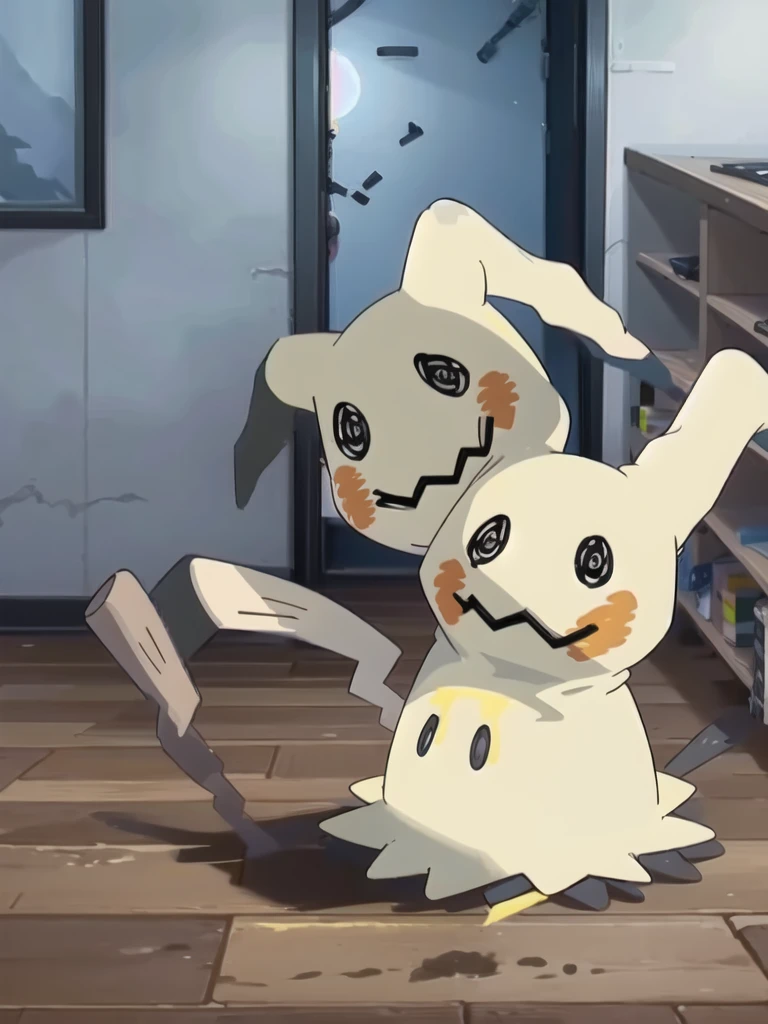 masterpiece,best quality,(Mimikyu_Pokemon),no humans,indoors,living room,