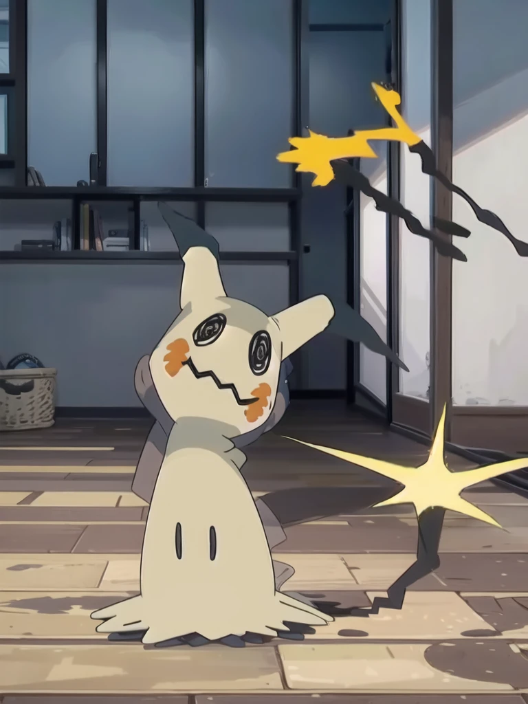 masterpiece,best quality,(Mimikyu_Pokemon),no humans,indoors,living room,