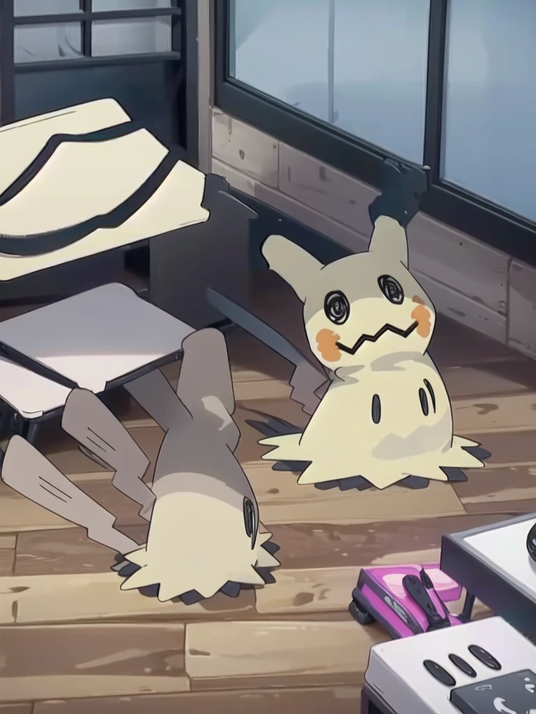 masterpiece,best quality,(Mimikyu_Pokemon),no humans,indoors,living room,