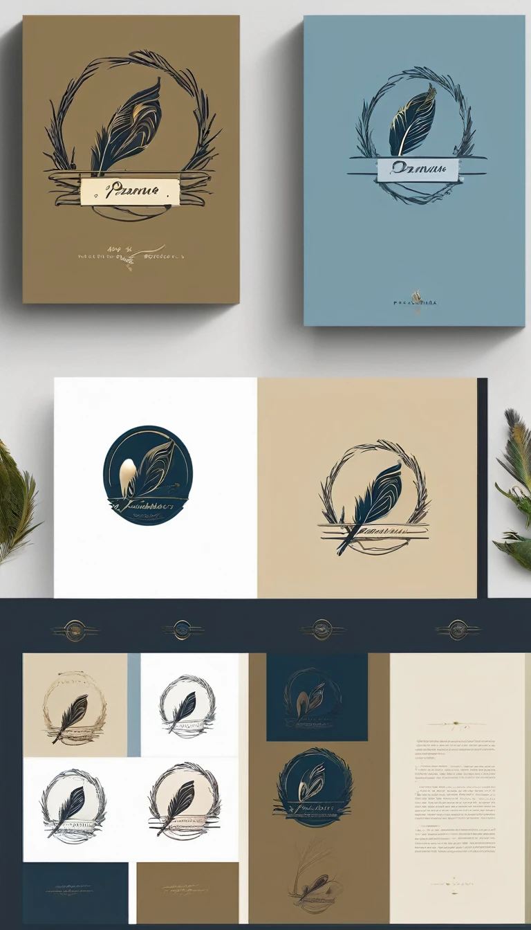 Create a minimal, modern, simple, inspirational, memorable, dream like logo design of a boy and a feather for the brand “Penamemoria".