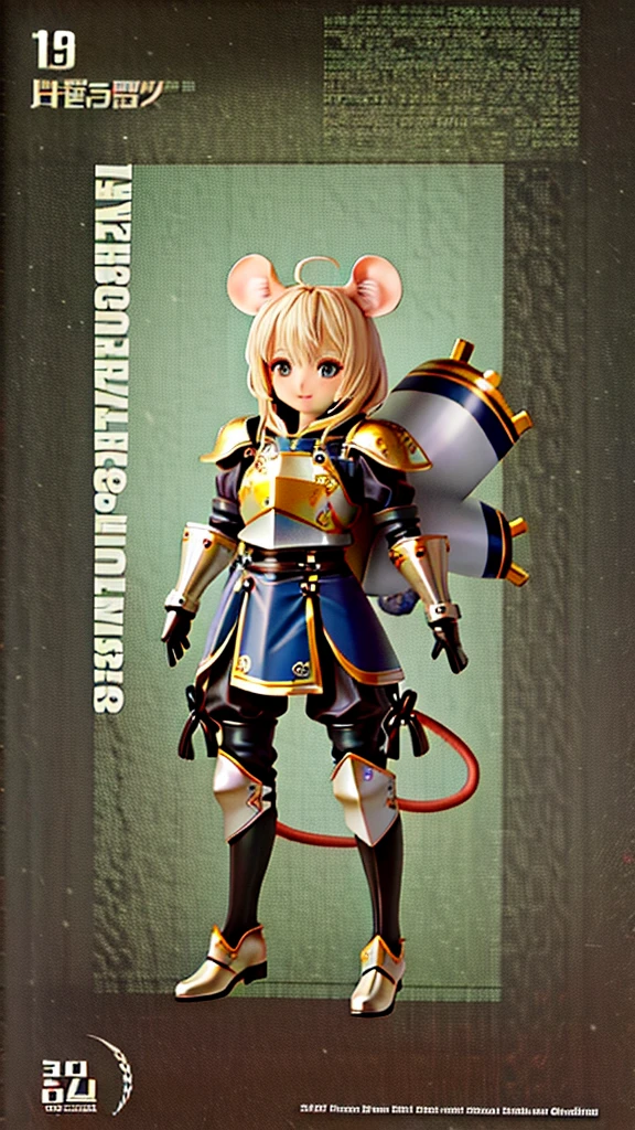 Image of baby mouse Wearing armor Full Body Shot Looking here High-detail images