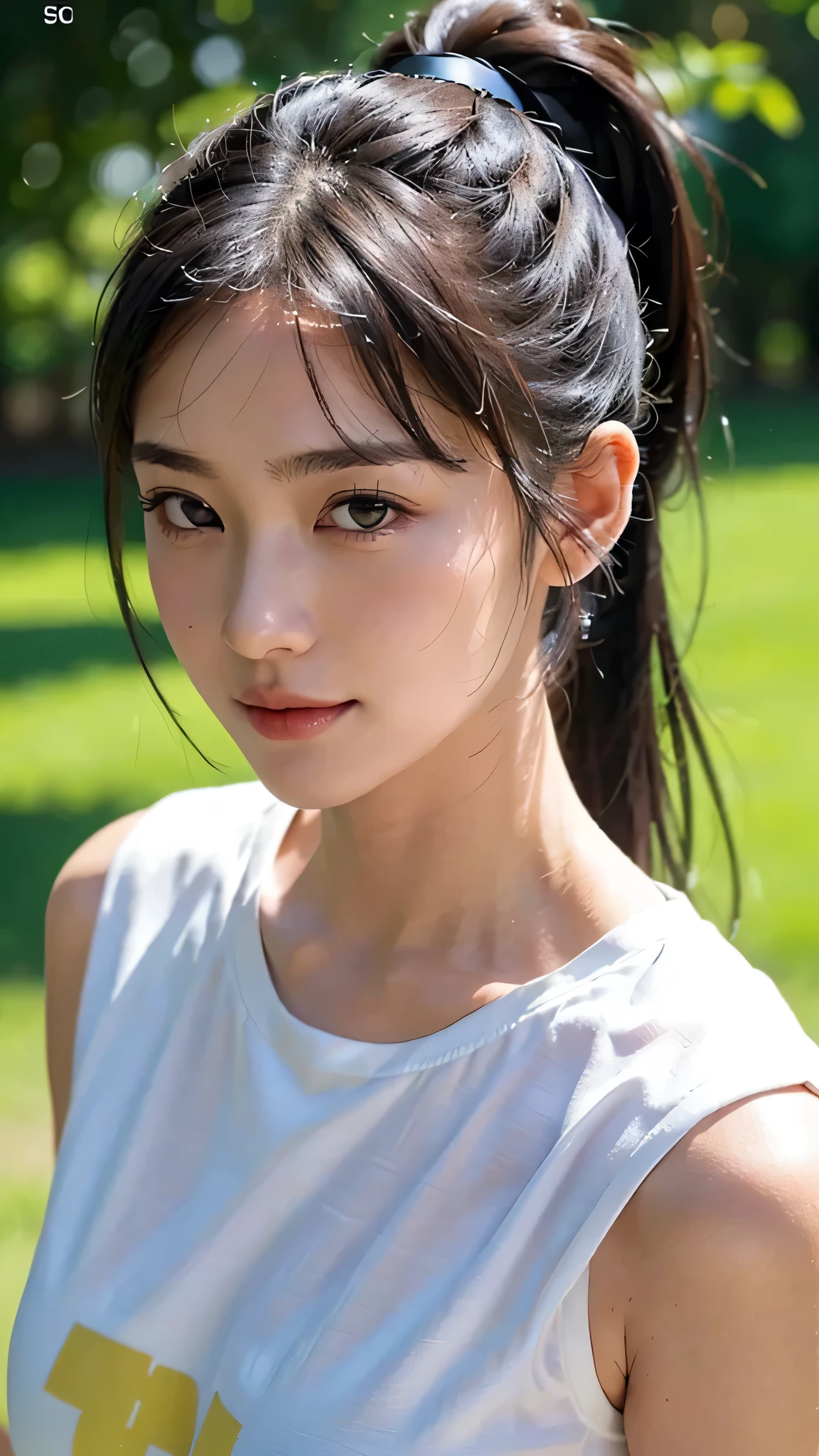 dress,outdoors,Urban Park,On the lawn,One woman,close up face,fully body photo,masutepiece, The highest image quality, High quality, the background is clear，Beautiful woman, Japanese, Detailed, Ultra-detailed, finely detail, hight resolution, 8K Wallpaper, Perfect dynamic composition, Beautiful detailed eyes ,Detailed eyes, Detailed skin, Beautiful skin, 超hight resolution, (reality: 1.4),Very beautiful woman, Slightly younger face, Beautiful skin, slender, (Ultra photo realsisim), (hight resolution), (8K), (Very detailed) (beautifully detailed eyes), (super detailed),   (Detailed face), view the viewer, Fine details, Detailed face, Staring straight ahead, Staring straight ahead, photos realistic, Bright lighting, Professional Lighting, Black hair,poneyTail,a baby face,sixteen years old,Hairstyle: ponytail,Long ponytail hairstyle,slight smile,