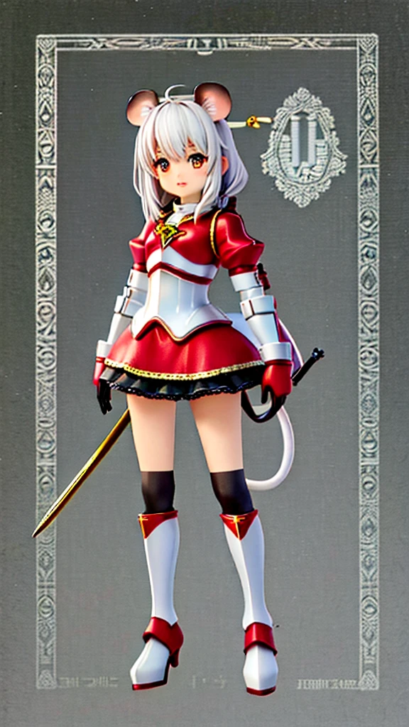 Image of baby mouse　Wearing armor　Full Body Shot　Looking here　High-detail images　