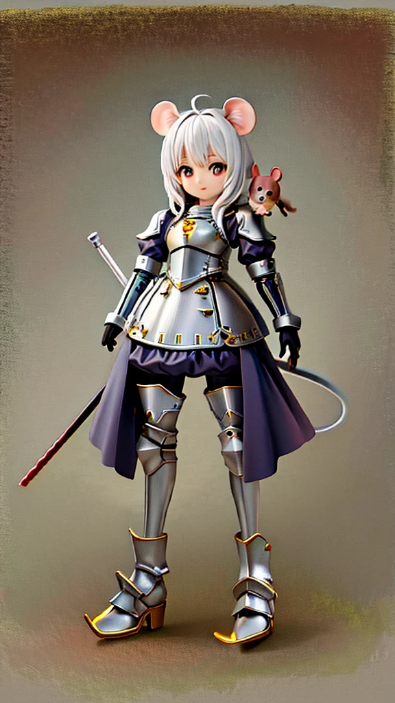 Image of baby mouse　Wearing armor　Full Body Shot　Looking here　High-detail images　