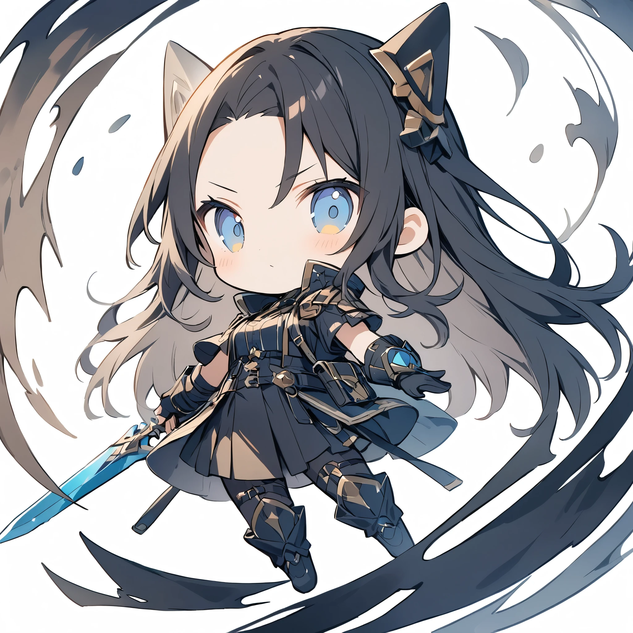 (White background),(Chibi Character:1.4) Third class、solo,full ボディ