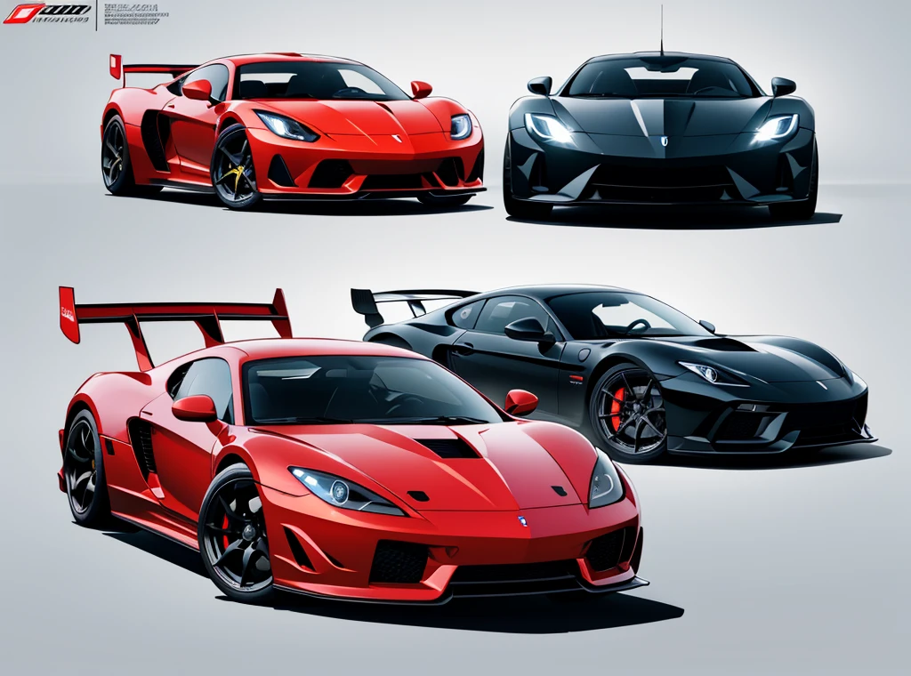 Sports car painting, Automotive design art, Vehicle illustration, Sports car, Beautiful line drawing, Unpainted, Red and black painted, Impressive detailed art style, Lines only, Line drawing HD, High contrast illustration, Sports car, Car design, Sponsor sticker, HD Vector art, Sports car,