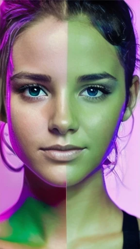 of young Irish woman focus on face photo of color.