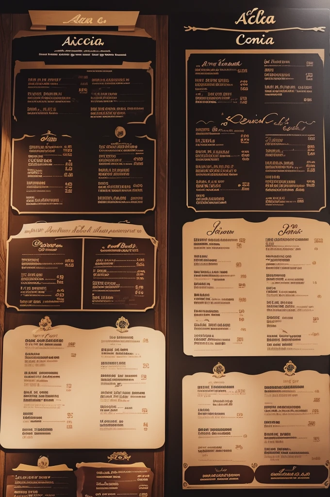 Açaí menu with several combos in Portuguese 