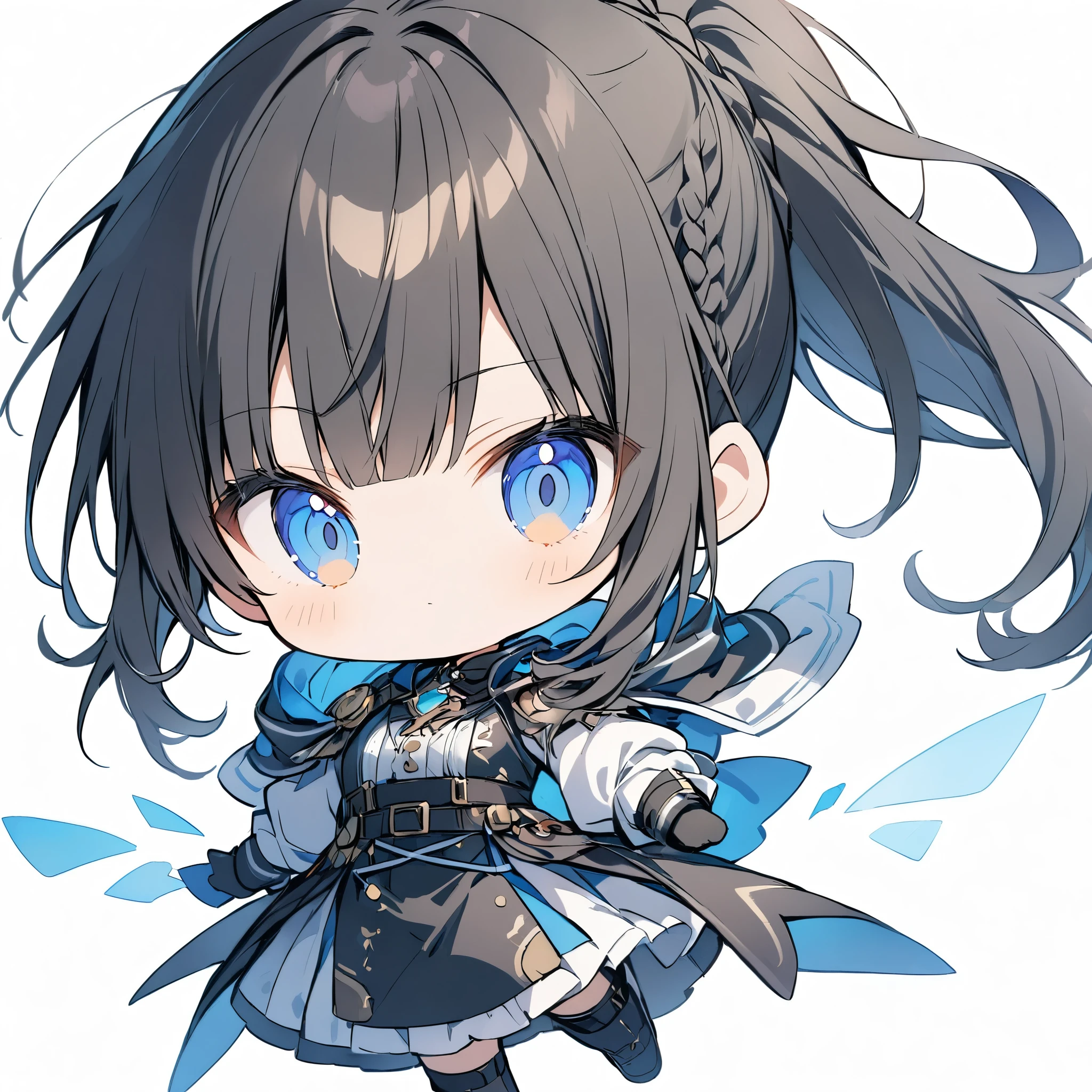 (White background),(Chibi Character:1.4) Third class、solo,full ボディ