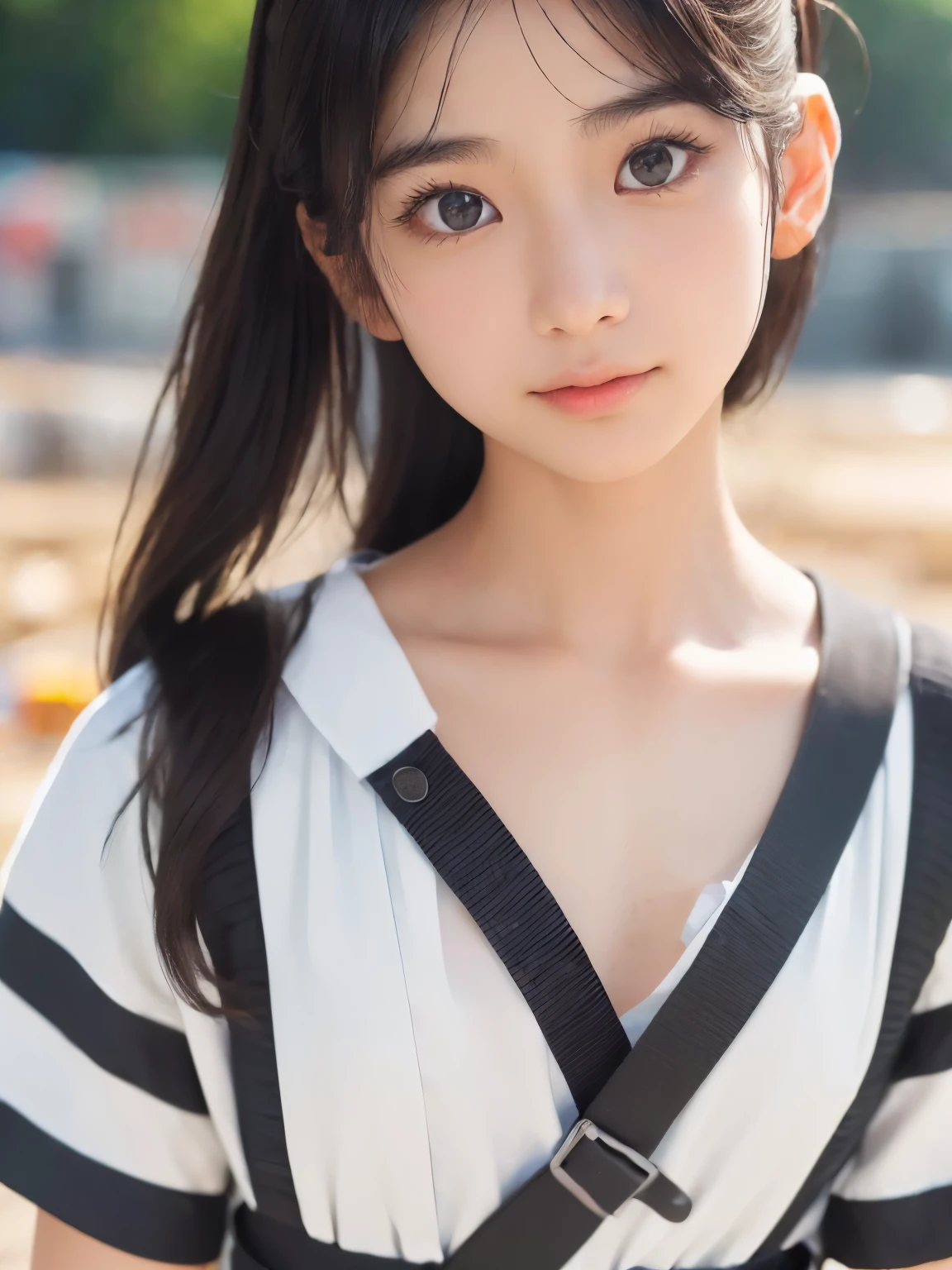 ((SFW: 1.4)),((detailed face, professional photography)), ((SFW, construction worker uniform, hair pulled back, 1 girl)), ultra high resolution, (realistic: 1.4), raw photo, best quality, (Photorealistic Stick), Concentrate upon, soft light, (()), ((Japanese)), (( (young face))), (Surface), (depth of field), masterpiece, (realistic), female, forehead, ((1 girl))