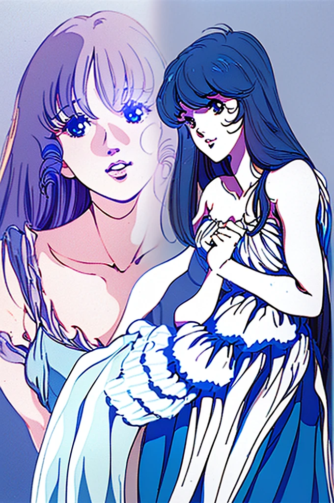 1(((Masterpiece,Best Quality,of the highest quality,details)))model ((( zooey deschanel 20 years old))), (((blue smooth fur ))), (((very pale skin))),((((White dress))),[[[[close up]]]], [[[[chest]]]], [[[[neck]]]], [[[[back]]]], (((perfect light blue eyes))), perfect iris, perfect lips, perfect teeth, perfect skin, Soft front light, glow, HDR, (muted colors:1.2)